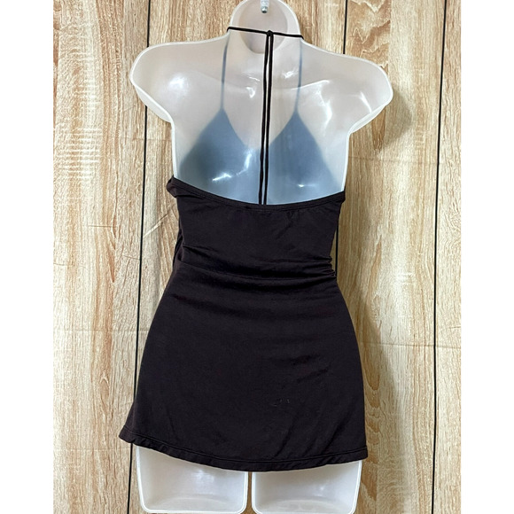 Vintage BCX Y2k Halter Cami Tank Top Womens L Brown Turquoise Festival Summer - Picture 2 of 8